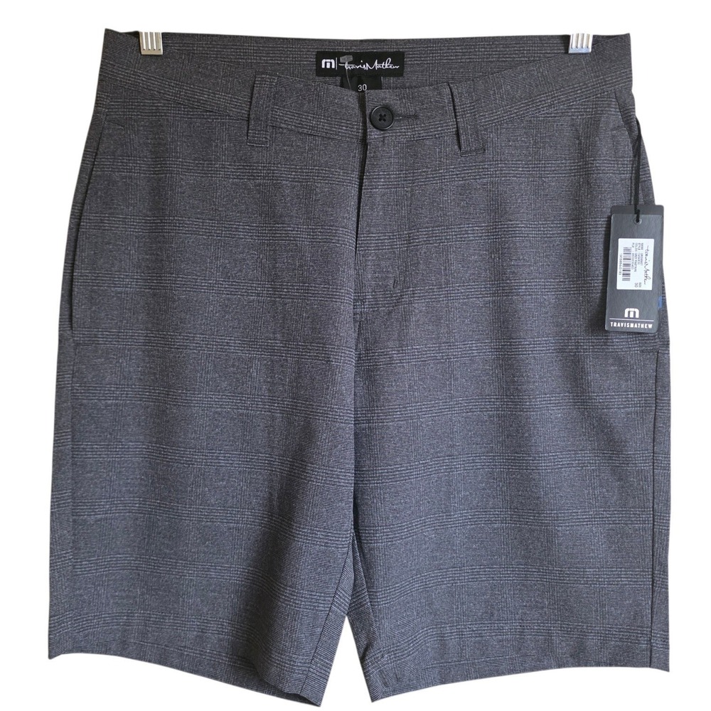 TravisMathew Grommet Shorts Mens‎ 30 Grey Pinstripe Performance 1MW830 NEW